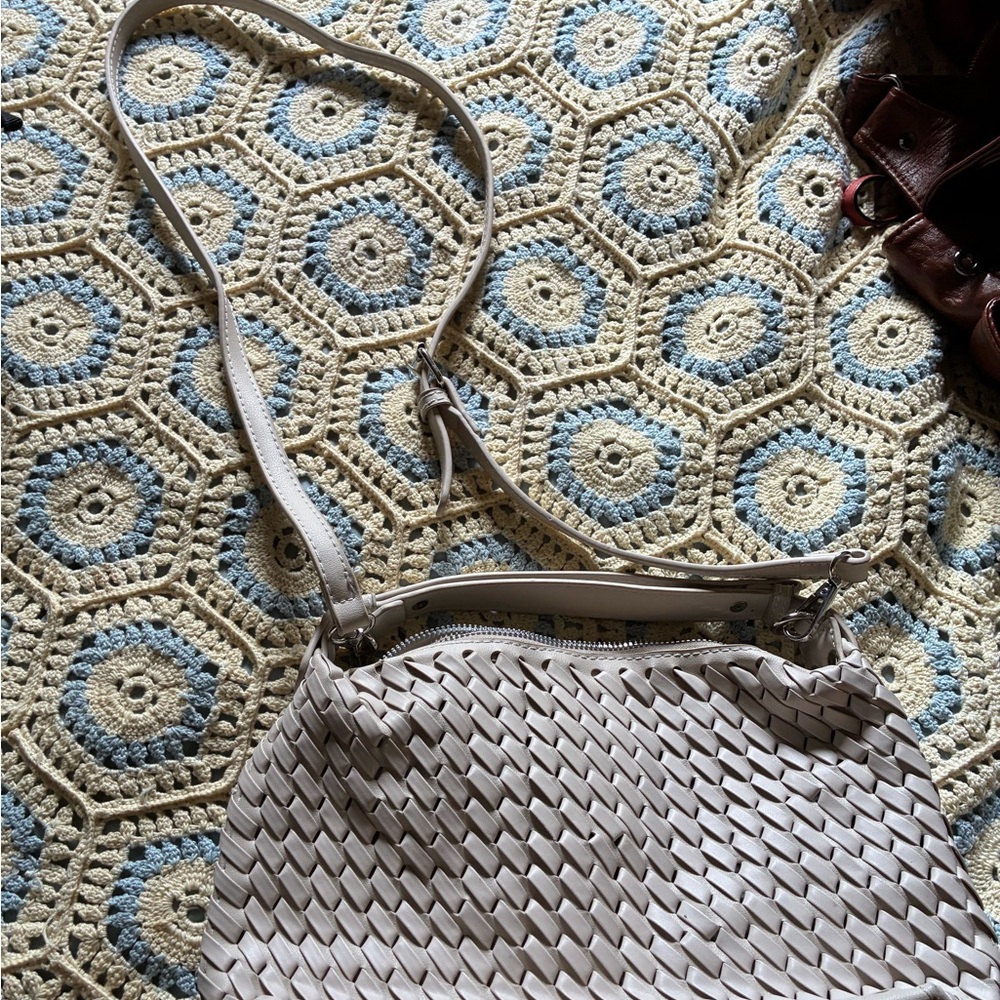 Woven Crossbody Bag in White